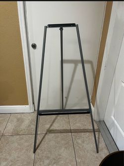 Easel Dark Gray Metal Tripod Foldable  54.5” Height By 28” Wide… In Good Condition…$35