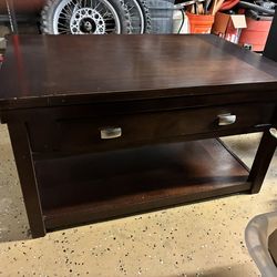Wood Coffee Table With Hidden Storage