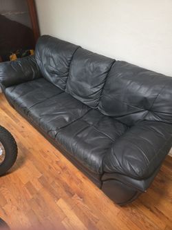 Black leather couch