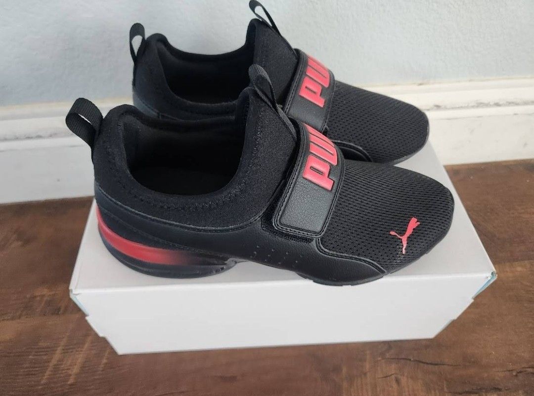 Brand New Puma Black & Red Shoes. Big Kid Size 7/Women's 8.5