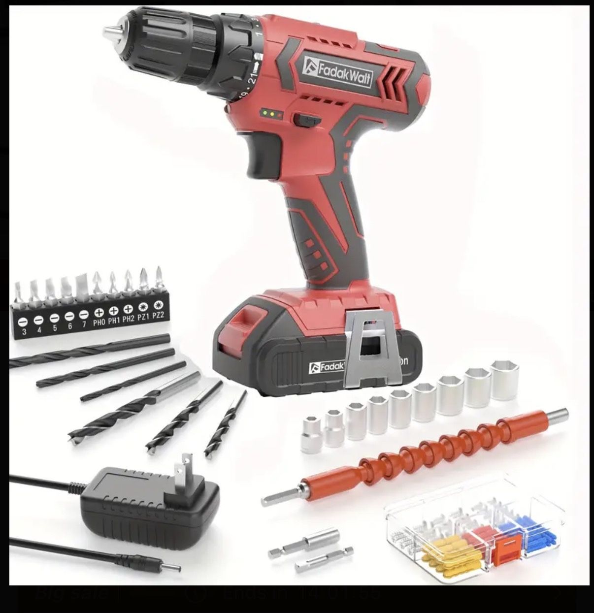 20V Cordless Drill - Powerful, Adjustable Speed w/ Battery/Charger and Accessories $25 Firm