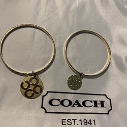 Coach bangle bracelet with charm