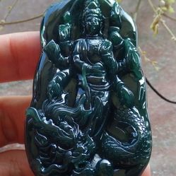Jadeite Guanyin Dragon Pendant Jade