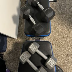 Gym Bench And dumbbells