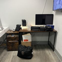 Brown Desk With Storage 