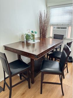 Solid Wood Dining Table Set – Table + 6 Chairs