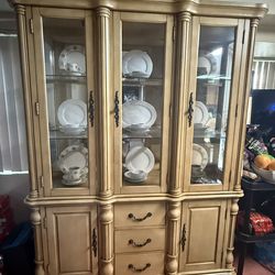 Large China Cabinet / Hutch with Dishes Included! $300