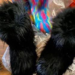 Black Fur Boots Size 6-12