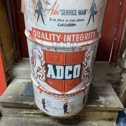 Unusual 1950’s / 60’s Era Adco Service Man Trash Can 