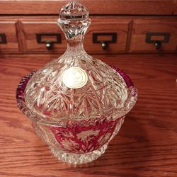  BEAUTIFUL VINTAGE  CRYSTAL CLEAR GLASS DISHE FROM GERMANY PERFECT CONDITION 