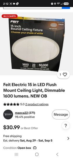 feit electric 15 round ceiling fixture ) ( luces de 15 pulgadas super brillantes para cielos