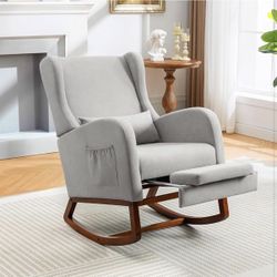 Rocking Chair Nursery Glider Chair with Foot Rest,