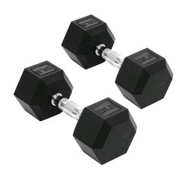 20 LB Rubber Hex Dumbbell Pair