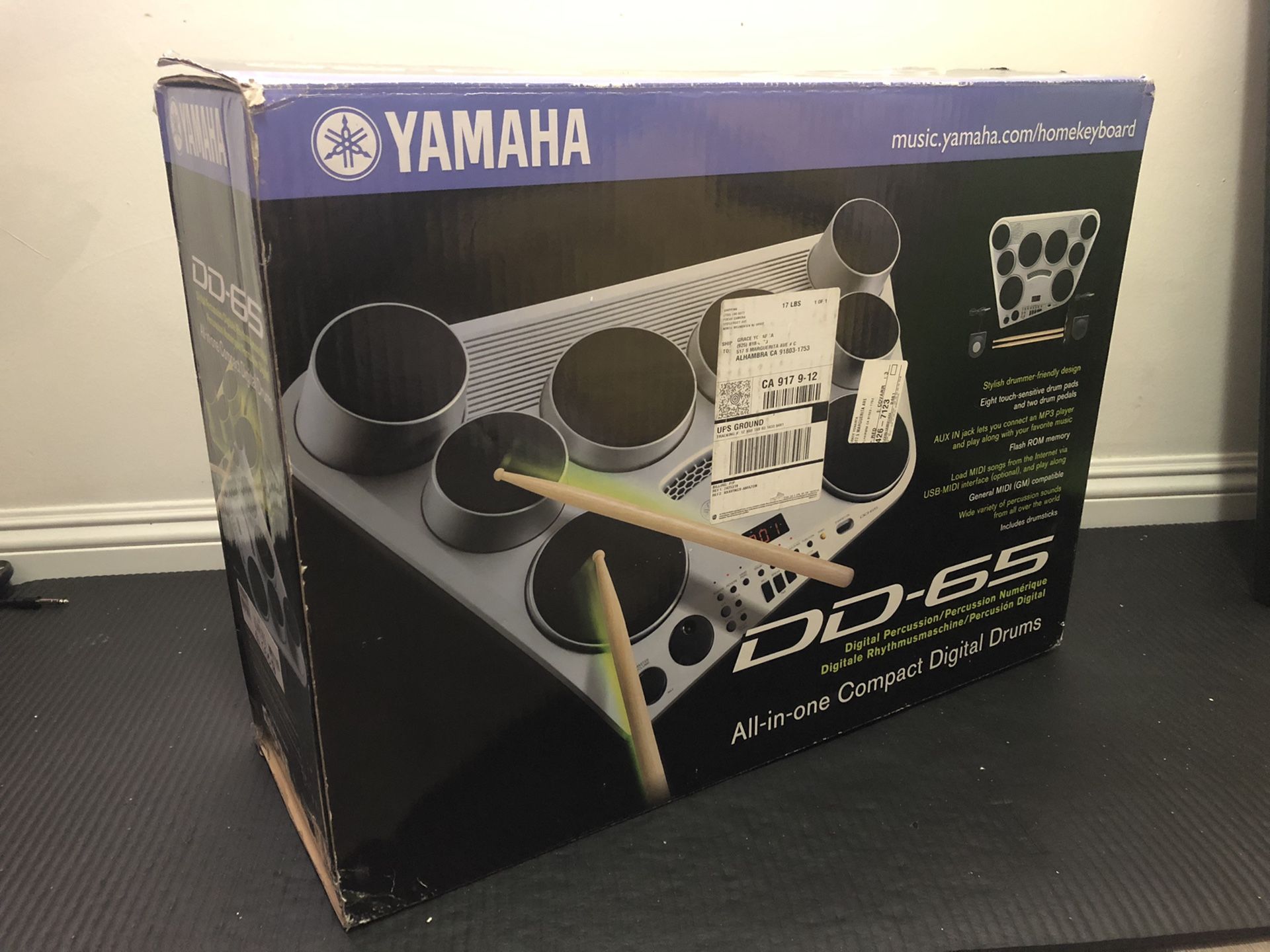Yamaha DD-65 Portable Digital Drum Kit with Foot Pedals and Drum Sticks