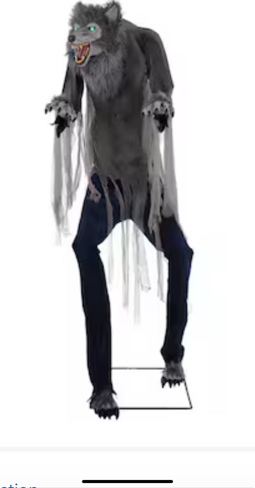 Holloween Decor Haunted Hill Farm 7-ft Freestanding Lighted Werewolf Animatronic