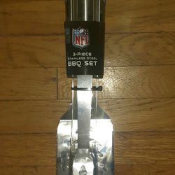 NEW☆Officially Licensed NFL Pittsburgh Steelers Grilling Kitchen BBQ Set☆3 Piece Stainless Steel