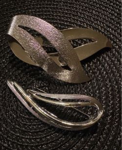 2 Silver  Tone Brooch Bundle