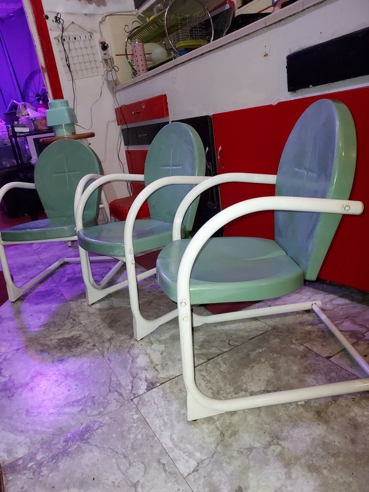 Kids' Retro Metal Chairs $60 Each or $150 For Set Of 3