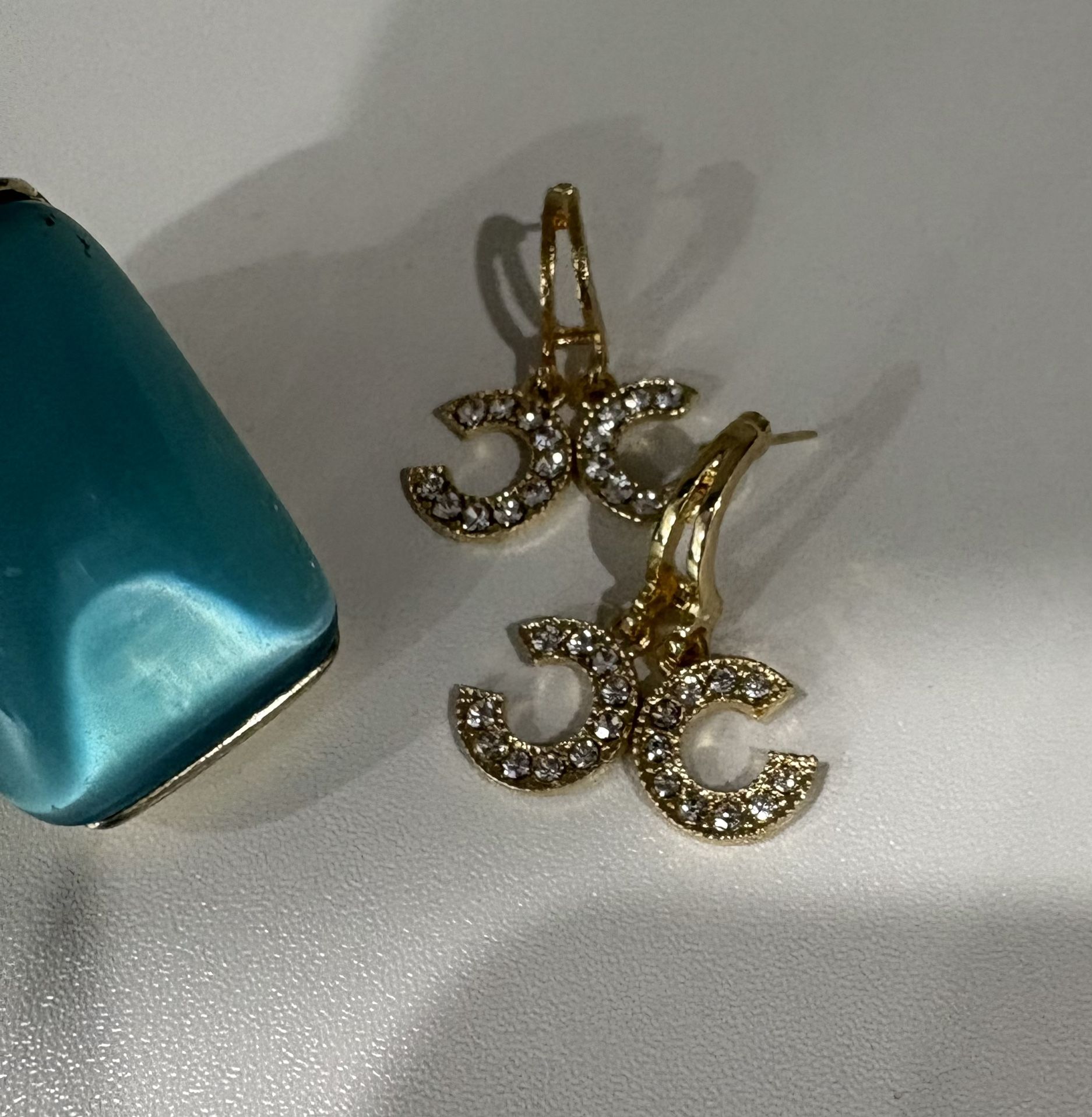 5 Piece Jewelry Set Teal & Gold