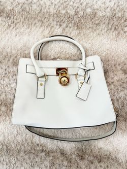 Michael Kors Hamilton White Saffiano Leather Handbag