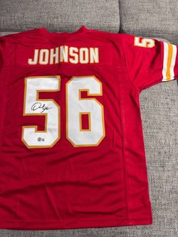 Derrick Johnson Signed Autograph Custom Jersey- Beckett Coa -Kansas City Chiefs