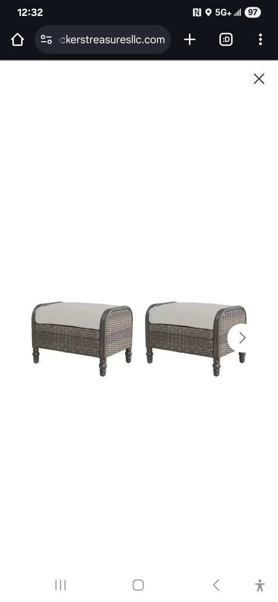 Hampton Bay Wicker Ottomans (Set Of 2)