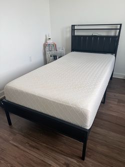 Twin bed with mattress