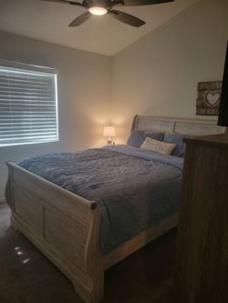 Full size bed and nightstand