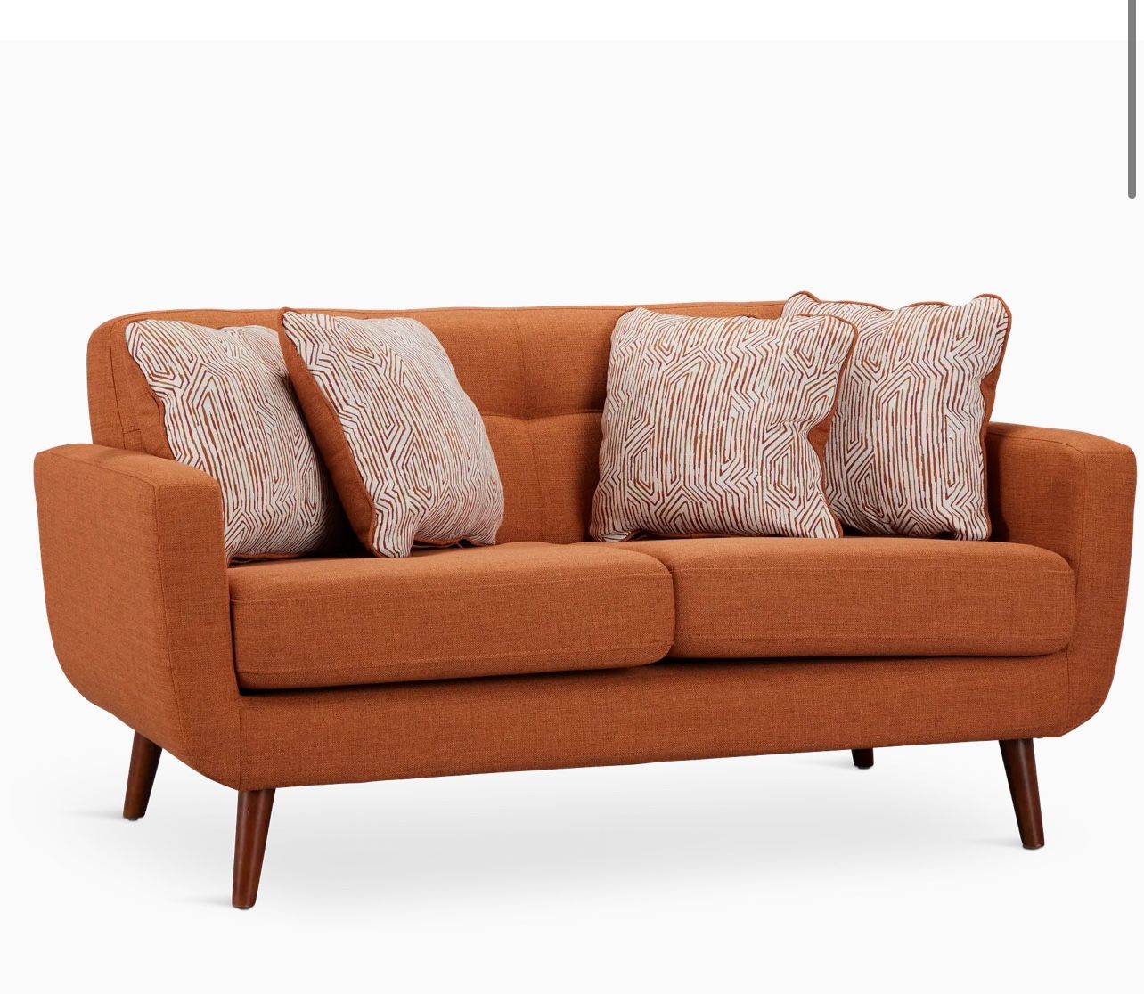 Raya Orange Fabric Loveseat - City Furniture