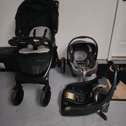 Chicco Bravo LE Quick-Fold Stroller And Chicco Keyfit 35 With Base