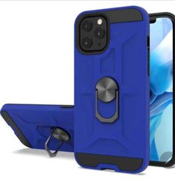 New Case For iPhone 12 pro Max 6.7 Inch Magnetic Ring 360 degrees Bumper case Shockproof Colors Available Black And Blue