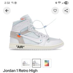 Off White Jordan 1 Alaska Size 13