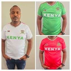 Kenyan Harambee Stars Jersey White, Green & Red