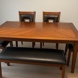7-Piece Dining Table Set with Bench
