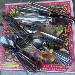 About (40) Pieces Of Cutlery Stainless Steel. One Pricec