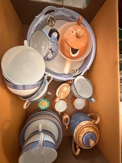 Box of Adult and Children’s Japanese Lusterware