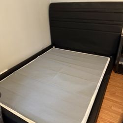 Queen Bed Frame And Metal Box Spring 
