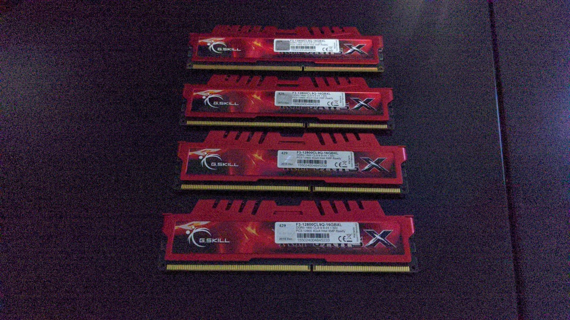 DDR3-1600 PC3-12800 4GBx4 GSKILL RipJaws PC Memory