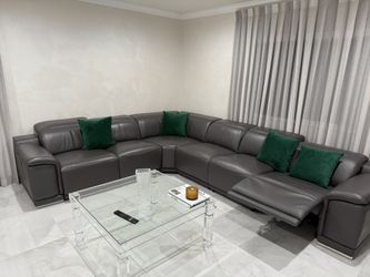 Italian Leather Sectional Sofa 