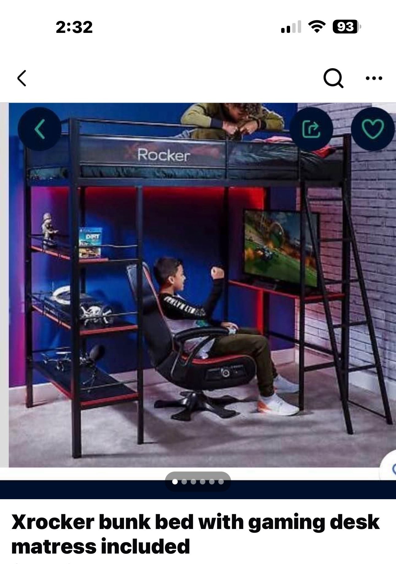 Rocker Gaming Bunk Bed