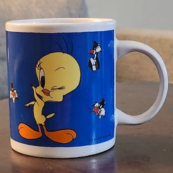Vintage Looney Tunes Tweety Bird Mug Coffee Avon Gibson 2000 Warner Bros Sylvester Cat