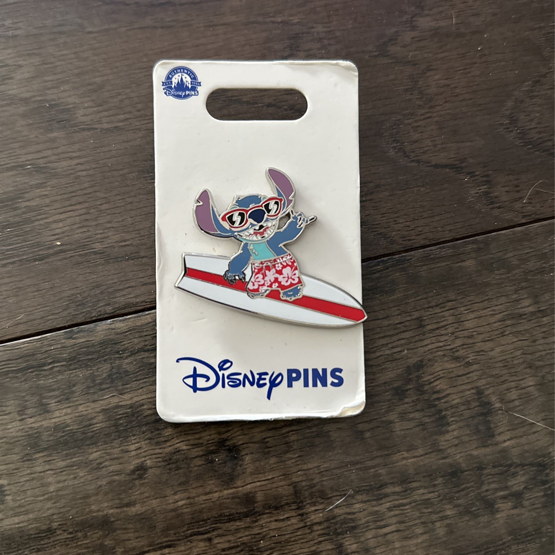 Pin- Stitch on Surfboard Disney Pin 