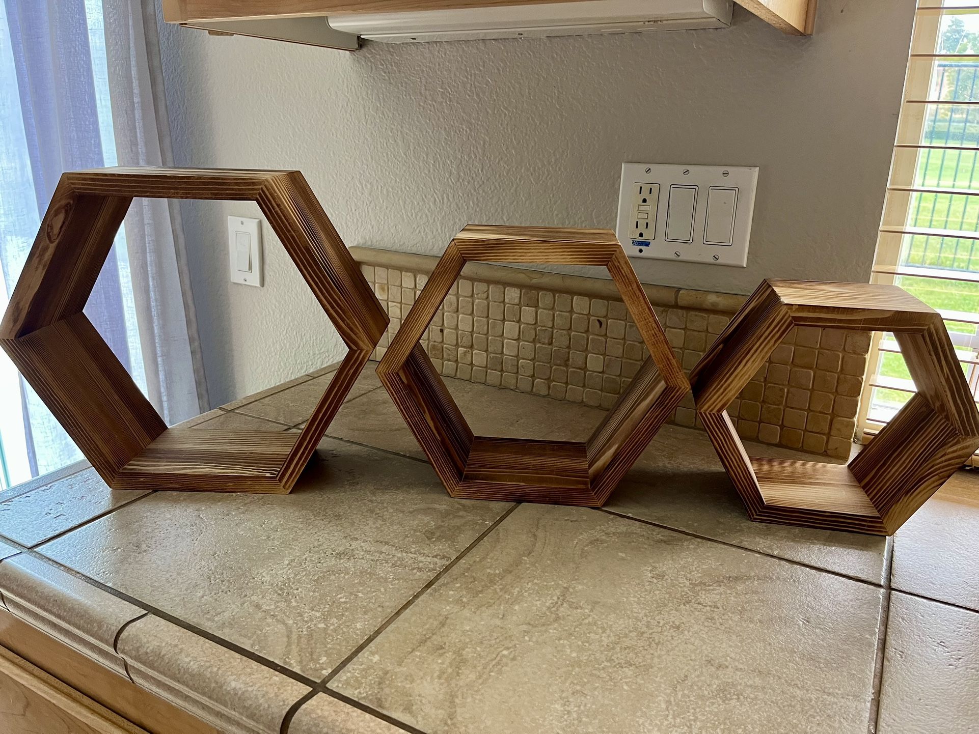 Floating Honeycomb Wall Shelves