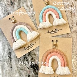 Boho Macrame Rainbow Purse Charms