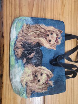 Vintage Yorkshire Terrier (Yorkie) Woven Tapestry Tote Bag
