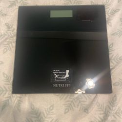 NUTRI FIT Digital Bathroom Scale Body Weight Scales 400 lbs Ultra Slim Most Accurate for Gym Yoga Studio with Large Backlit Display, Black