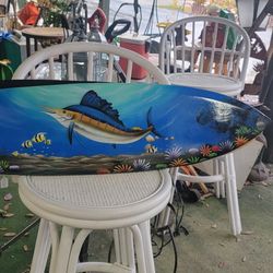 Ocean Scene On Surfboard 40x 10" New