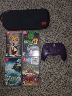 Nintendo Switch Game Bundle with Controller and Case