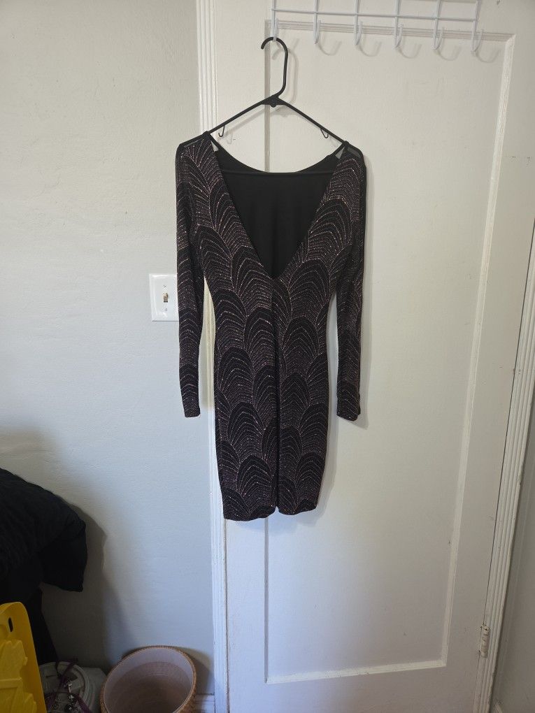 V Neck Sparkling Dress