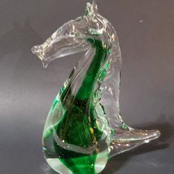 Vintage Murano Sea Horse Art Glass Sculpture